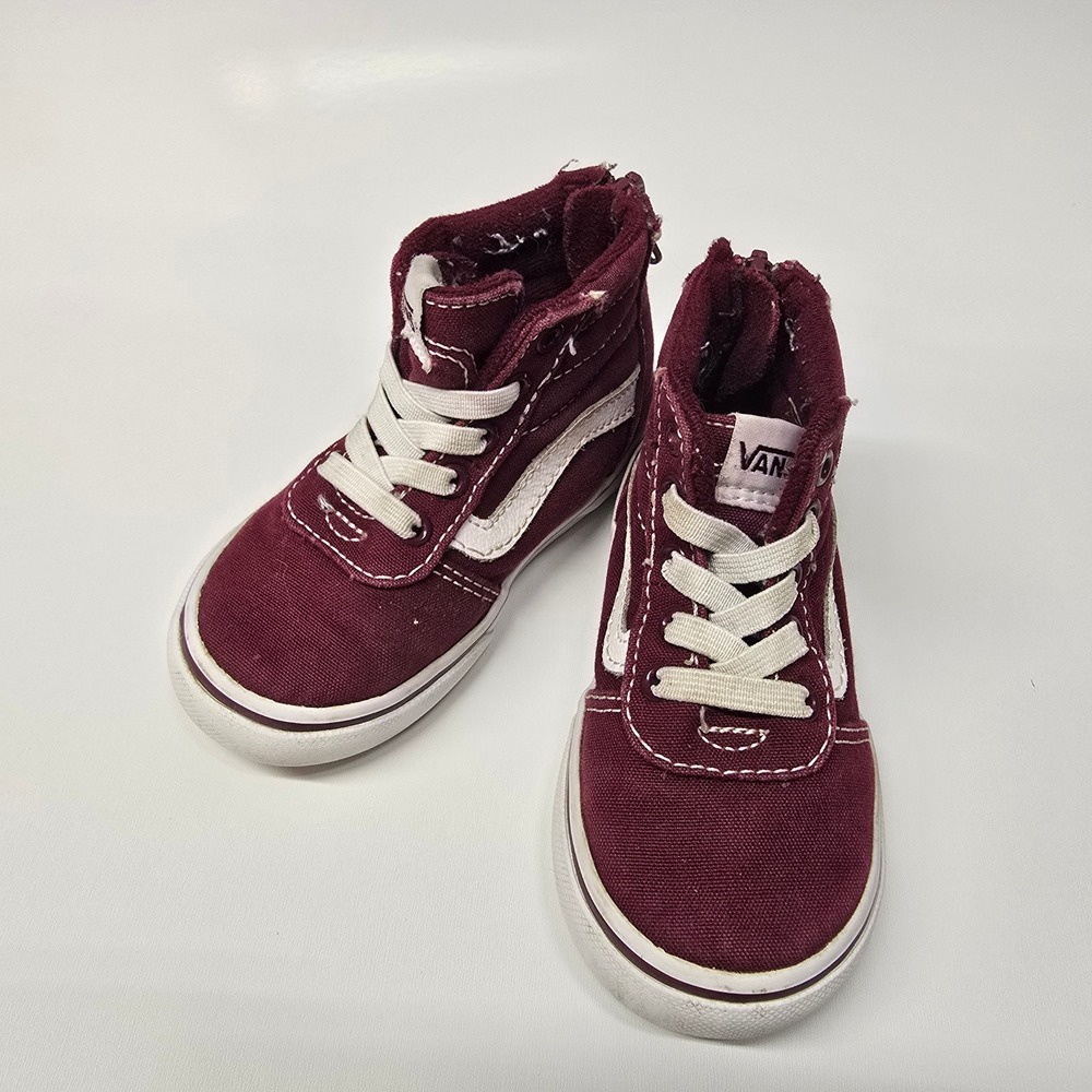 Vans Sk8-Hi Zip Toddler Size 6 Burgundy Maroon High Top Sneakers Shoes